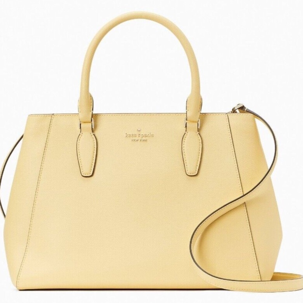 Kate Spade Kristi Yellow Leather Satchel KA696 Purse Butter NWOT Crossbody